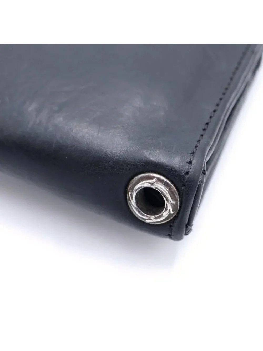 Chrome Hearts BS Flare Button Leather Wallet Black